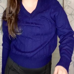 Vintage Saks Fifth Avenue Blue Sweater Navy Unisex Size Medium